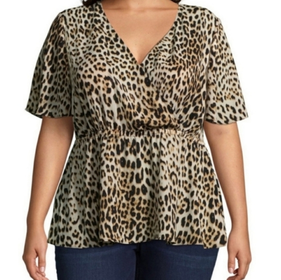 Worthington Top Size 2X Smock Animal Print NWT - Picture 3 of 9